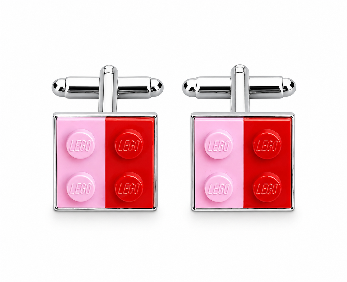 PINK & RED BRICK CUFFLINKS