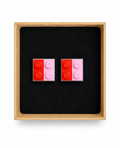 PINK & RED BRICK CUFFLINKS
