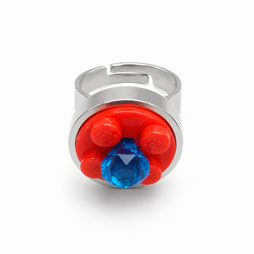 ADJUSTABLE RED & BLUE BRICK RING