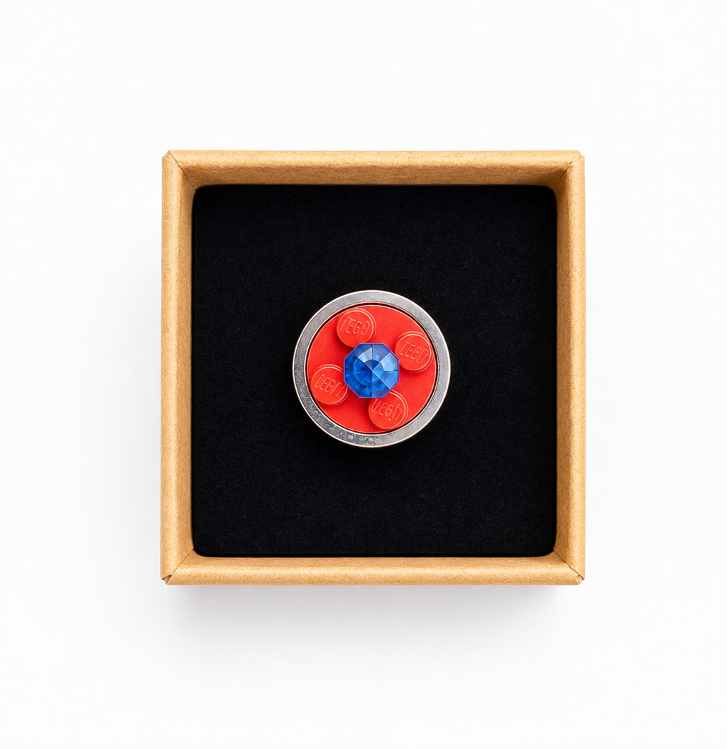 ADJUSTABLE RED & BLUE BRICK RING