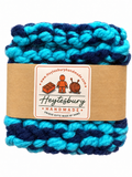 BLUE & TURQUOISE HAND KNITTED COASTER SET