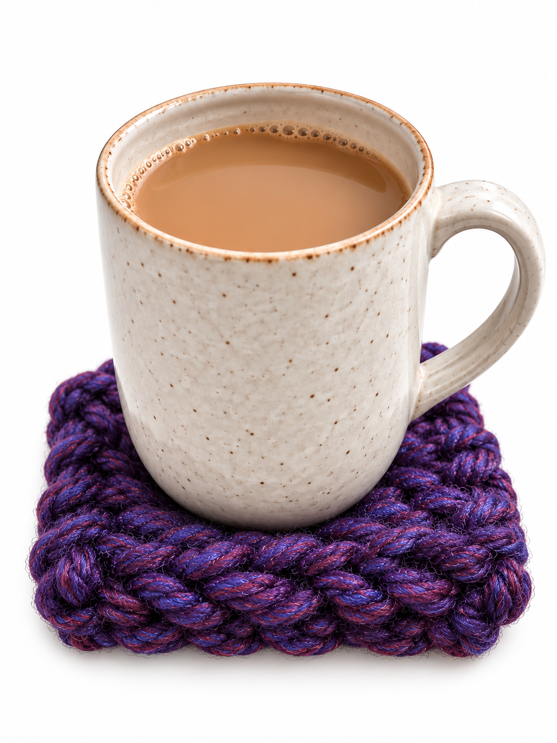 PLUM HAND KNITTED COASTER SET