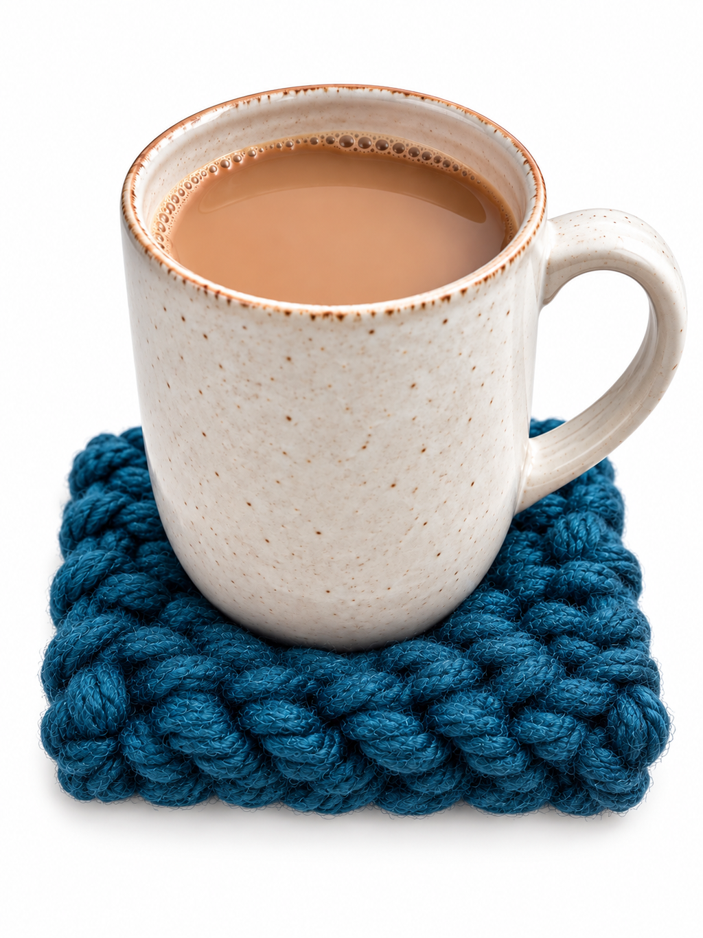 MULTICOLOURED HAND KNITTED COASTER SET