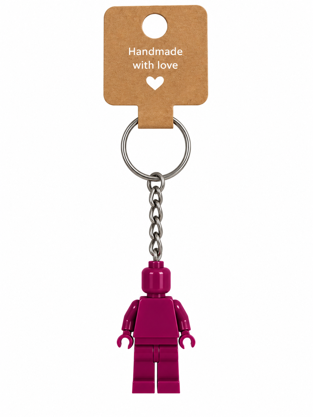 DARK PINK BRICK FIGURE KEYRING