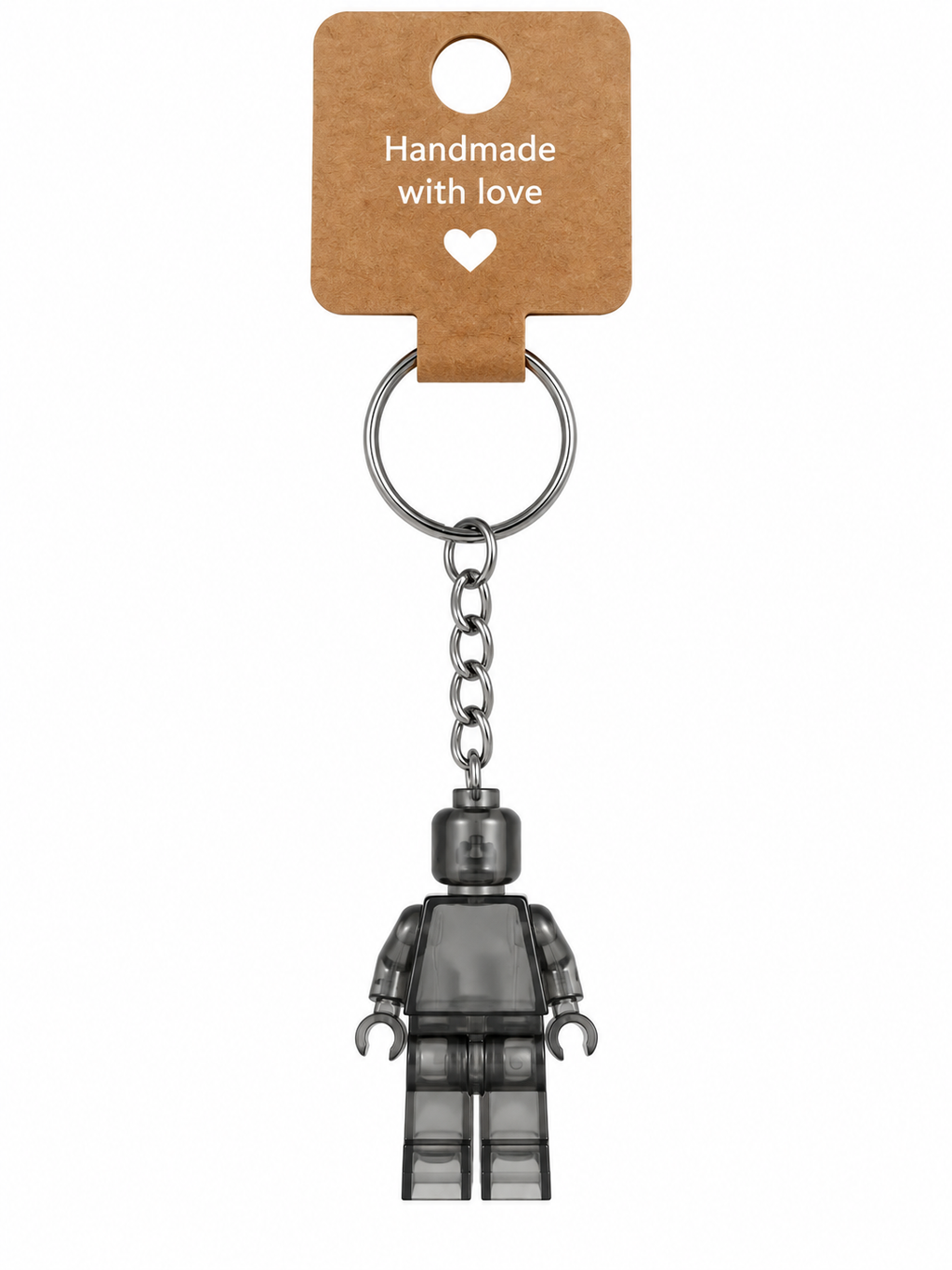 BLACK TRANSPARENT BRICK FIGURE KEYRING