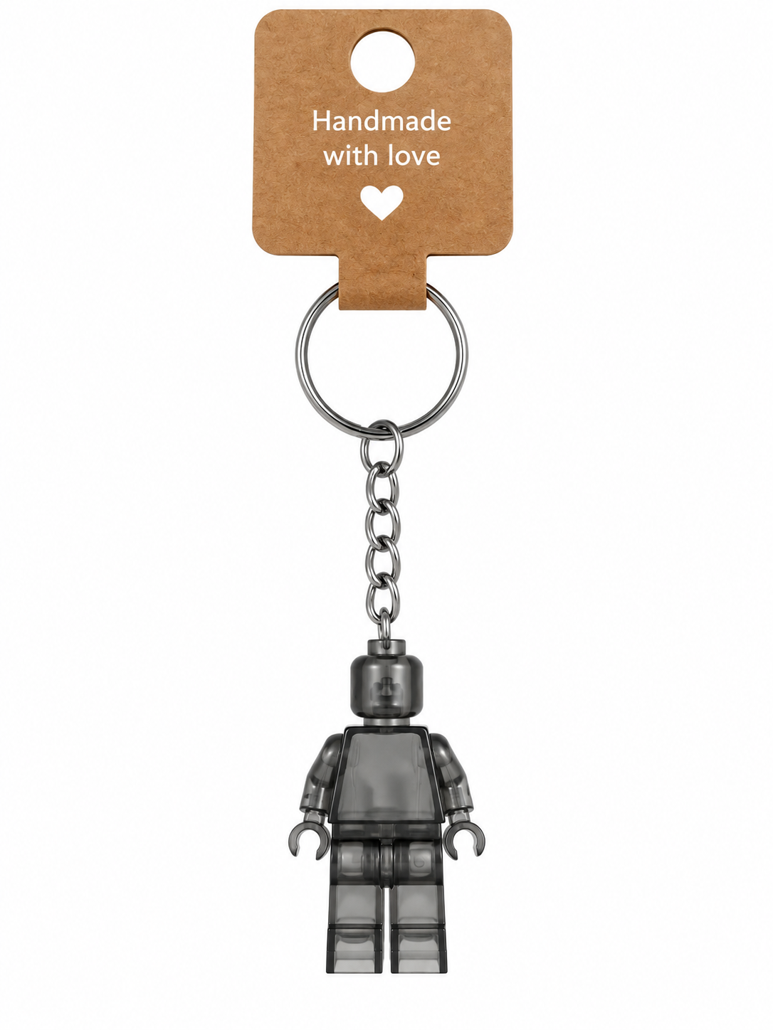BLACK TRANSPARENT BRICK FIGURE KEYRING