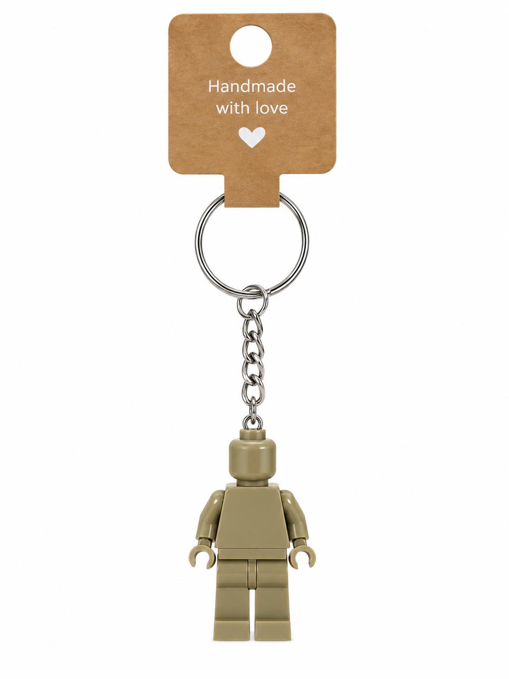 DARK TAN BRICK FIGURE KEYRING