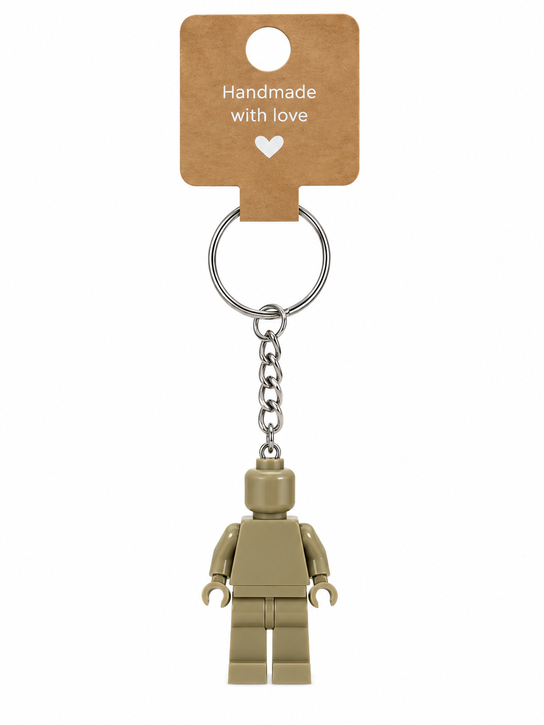 DARK TAN BRICK FIGURE KEYRING