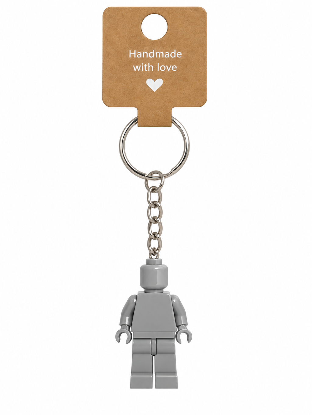LIGHT GREY BRICK FIGURE KEYRING