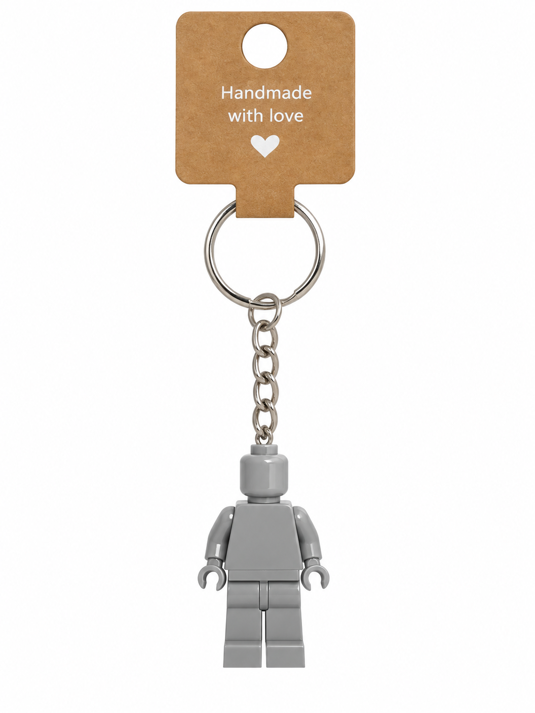 LIGHT GREY BRICK FIGURE KEYRING