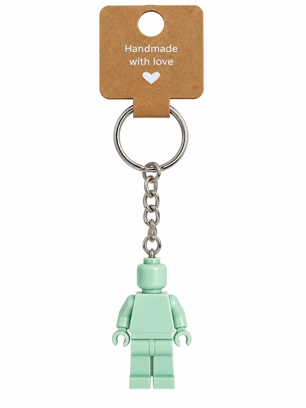 PALE BLUE BRICK FIGURE KEYRING