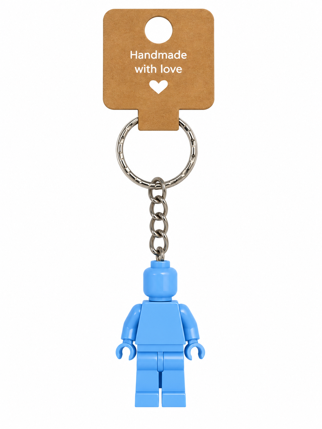LIGHT BLUE BRICK FIGURE KEYRING