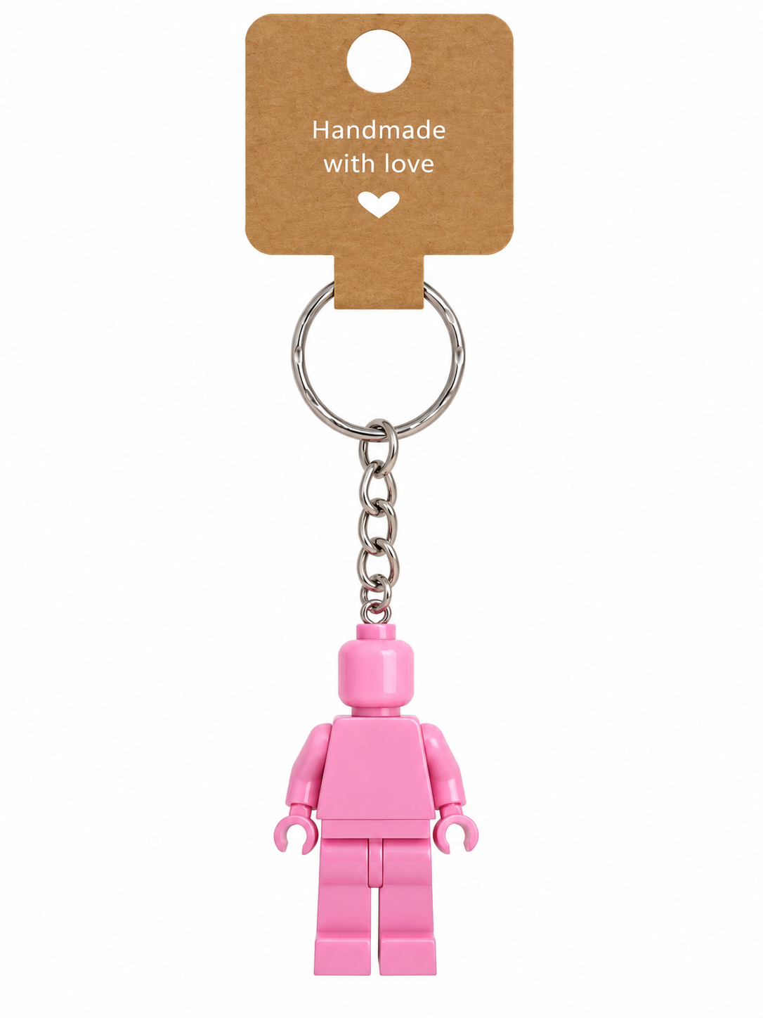 BABY PINK BRICK FIGURE KEYRING