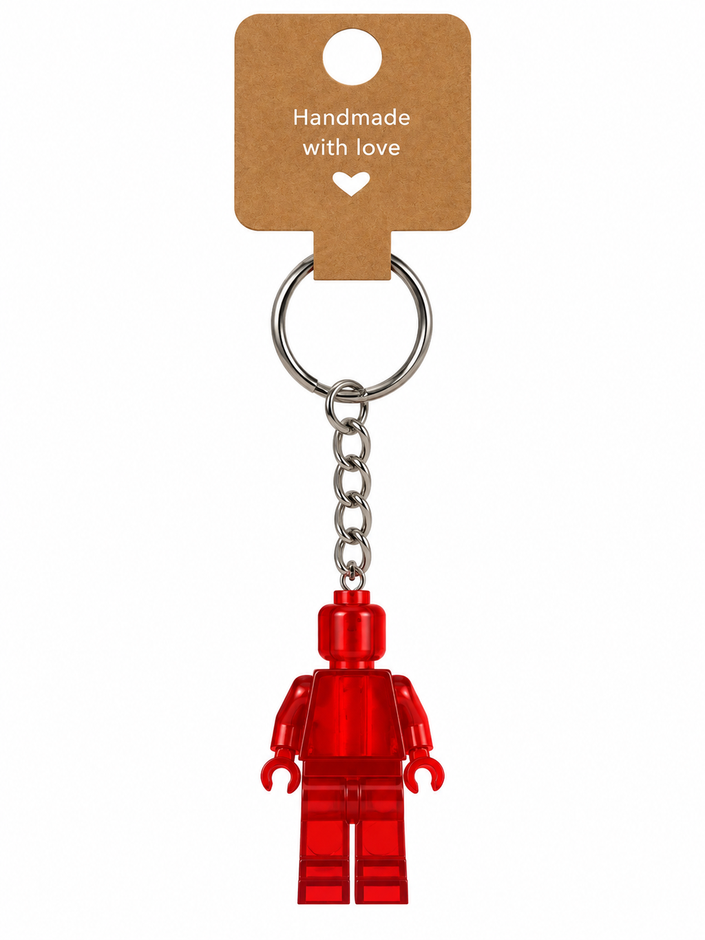 TRANSPARENT RED BRICK FIGURE KEYRING