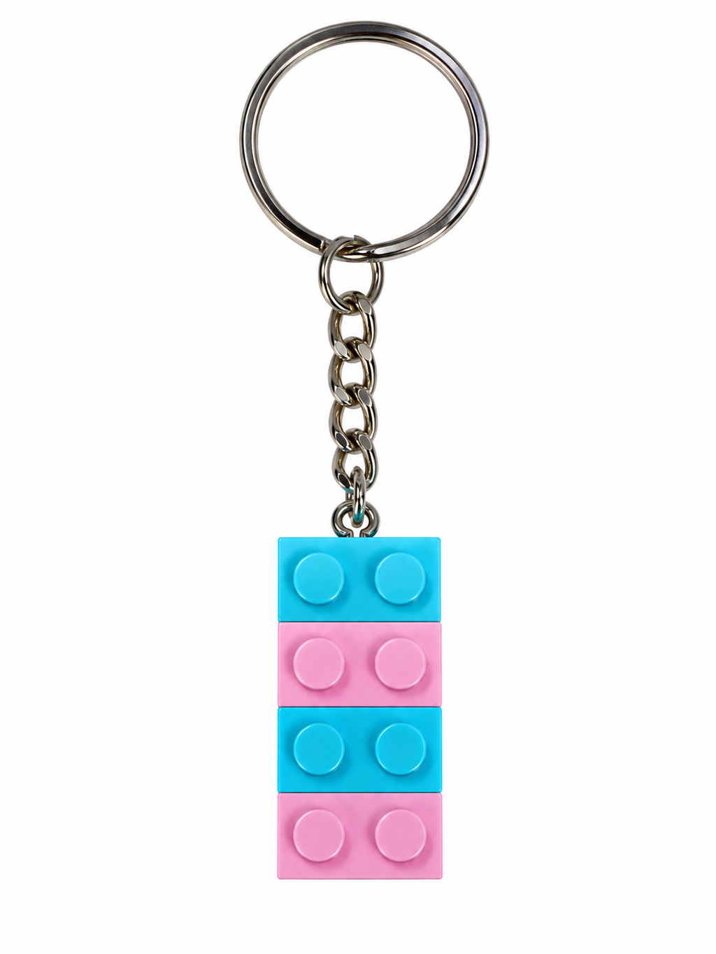 TURQUOISE & PINK BRICK KEYRING