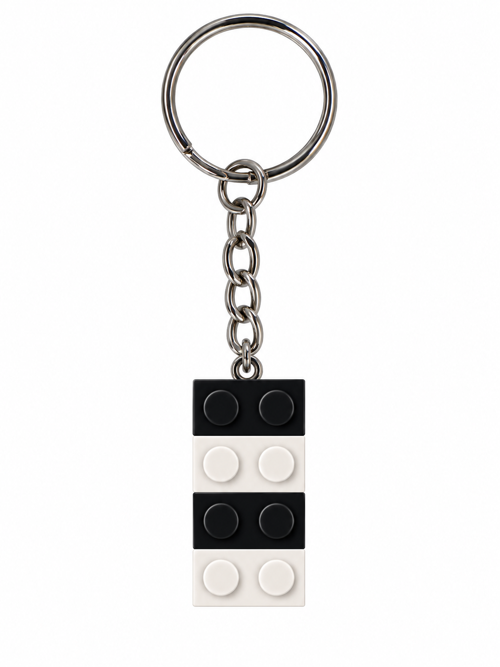 BLACK & WHITE BRICK KEYRING