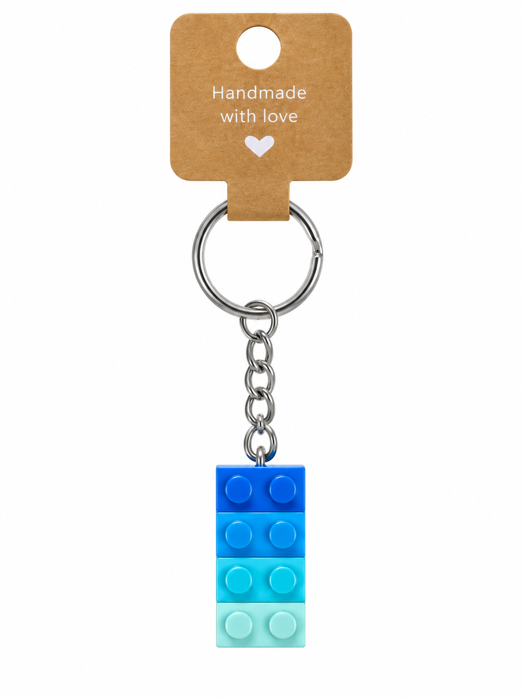 MULTI BLUE BRICK KEYRING