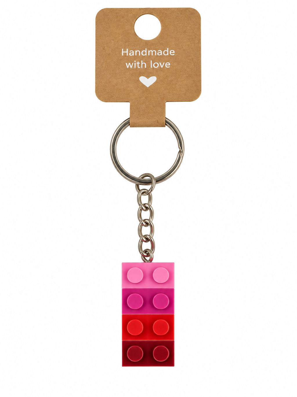 PINK & RED BRICK KEYRING