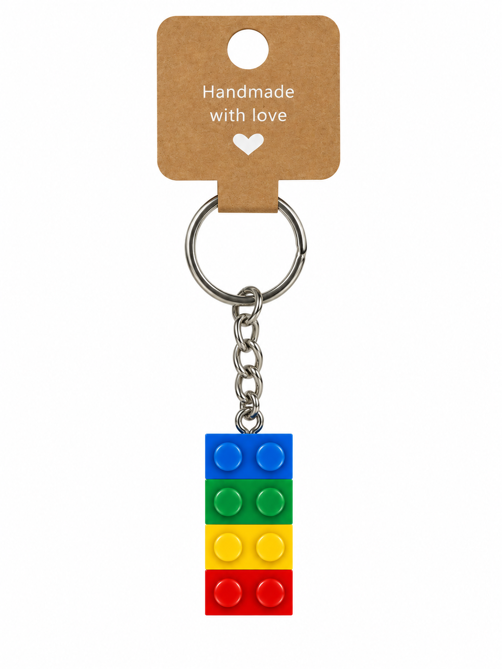 MULTICOLOURED BRICK KEYRING