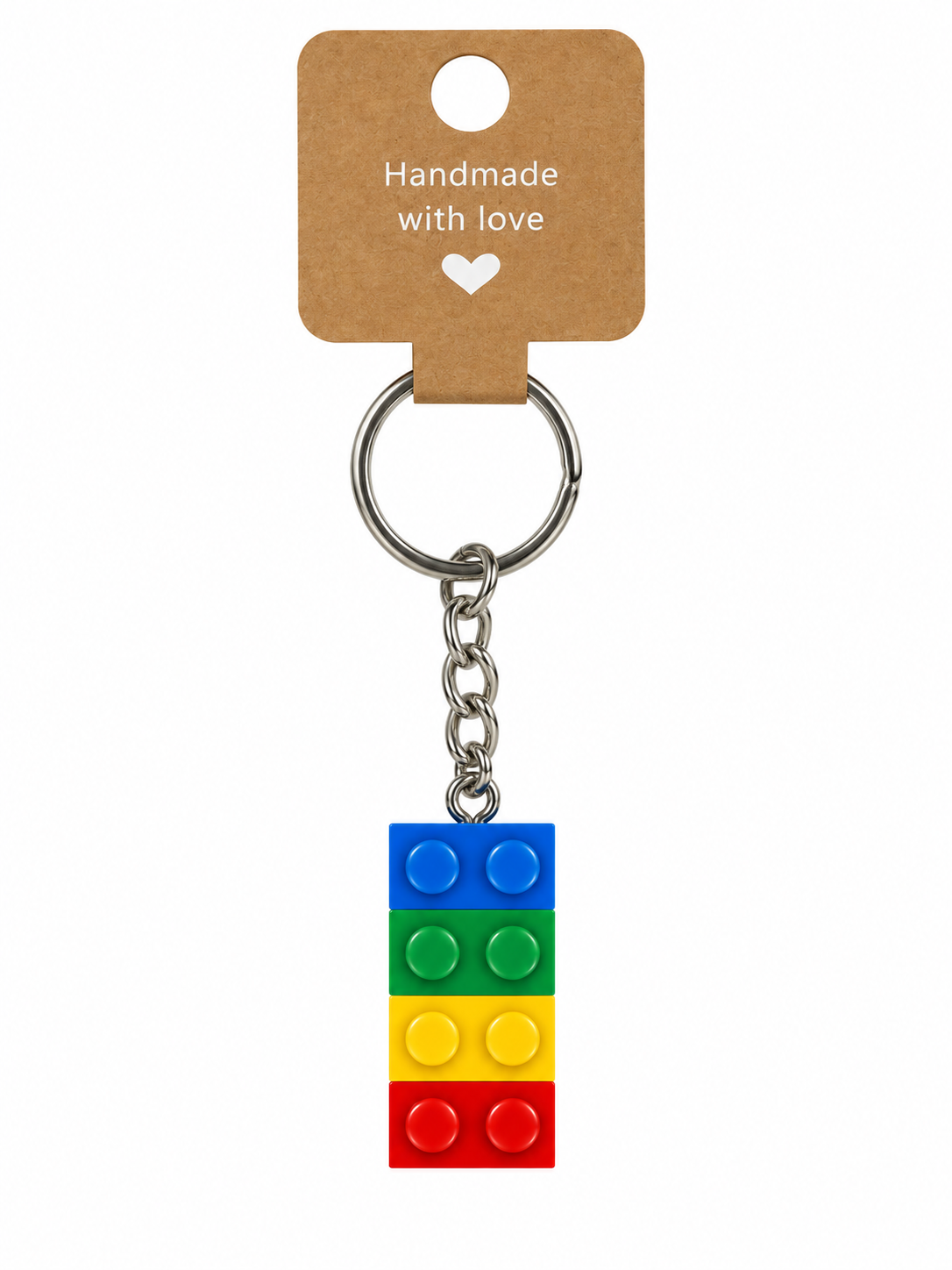 MULTICOLOURED BRICK KEYRING